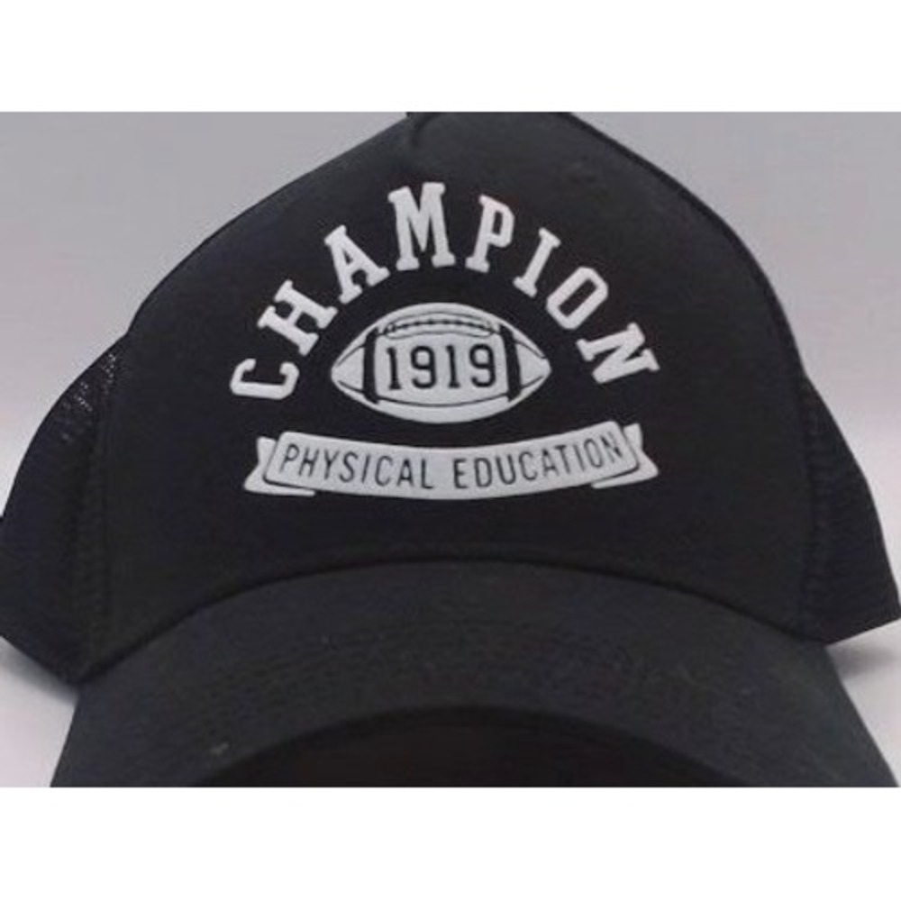 Champion Adult Phys Ed Twill Trucker Hat - Black, BRAND NEW WITH TAGS
